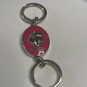 Coach Valet Pink and Silver Keychain